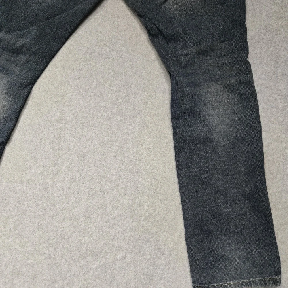 Kaalu Jeans Mens 42x32‎ Blue Distressed Denim Straight Leg Ripped Trendy Pants